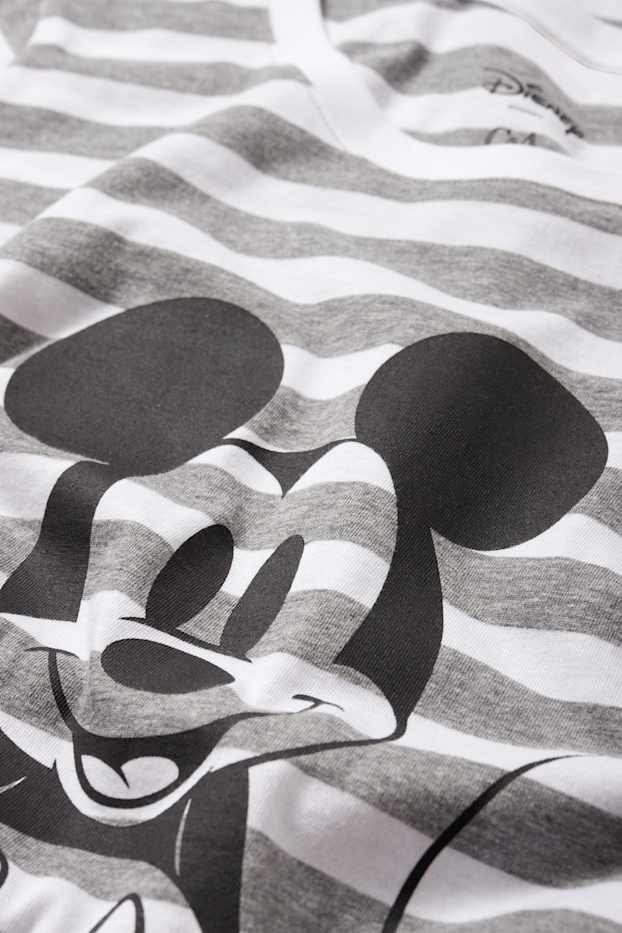 Femei - Cămașă de noapte - Mickey Mouse - cu dungi - gri