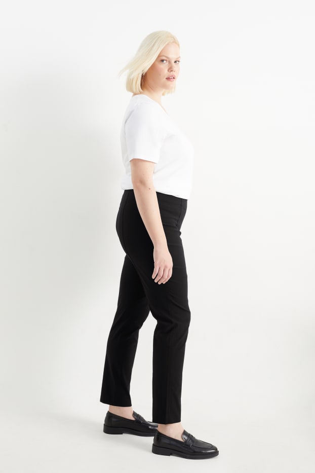 Femei - Pantaloni de stofă - talie înaltă - LYCRA® - negru