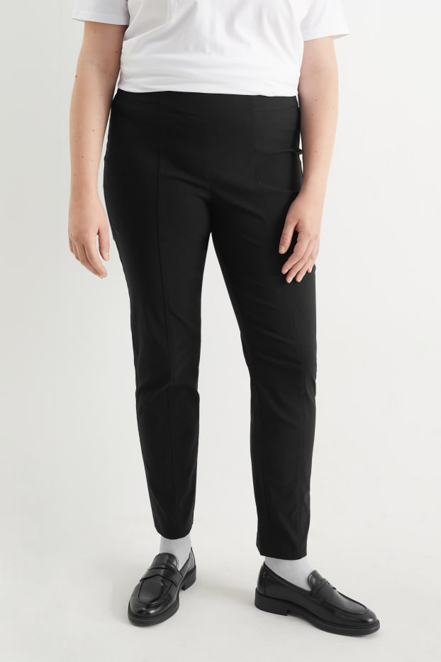 Femei - Pantaloni de stofă - talie înaltă - LYCRA® - negru