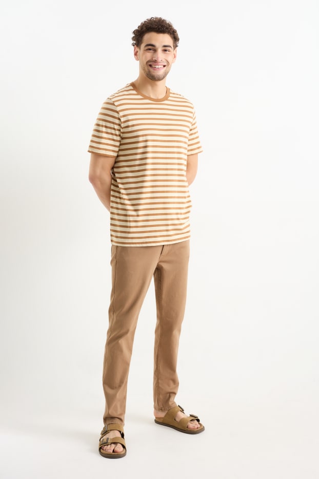 Bărbați - Pantaloni - slim fit - Flex - LYCRA® - maro deschis