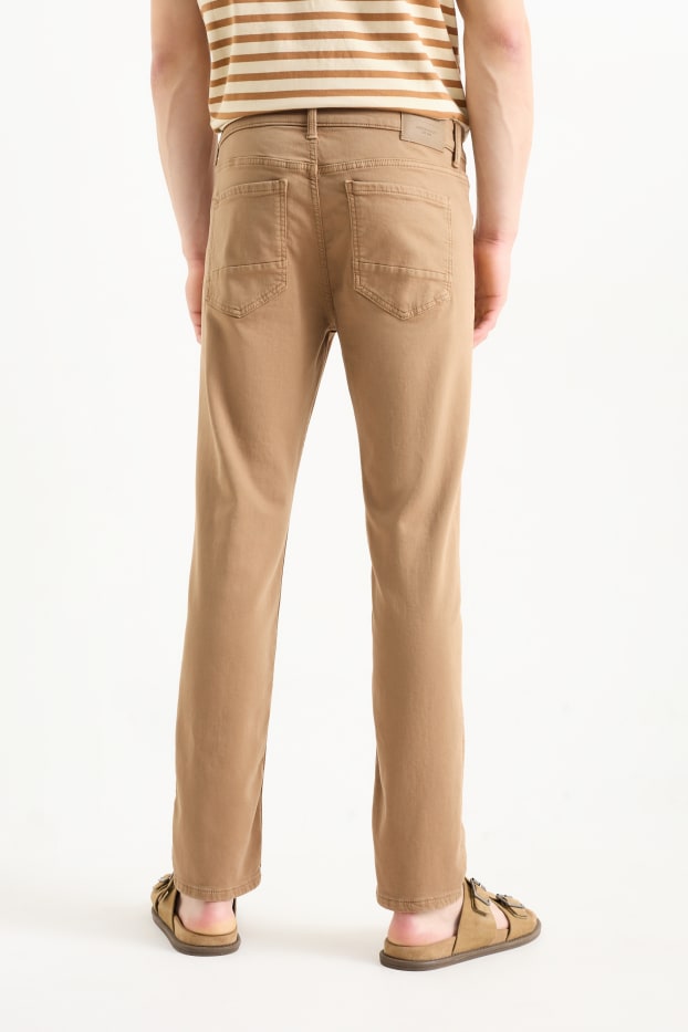 Bărbați - Pantaloni - slim fit - Flex - LYCRA® - maro deschis