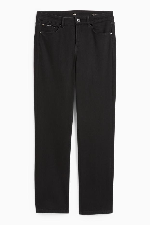 Femei - Straight jeans - talie medie - LYCRA® - negru