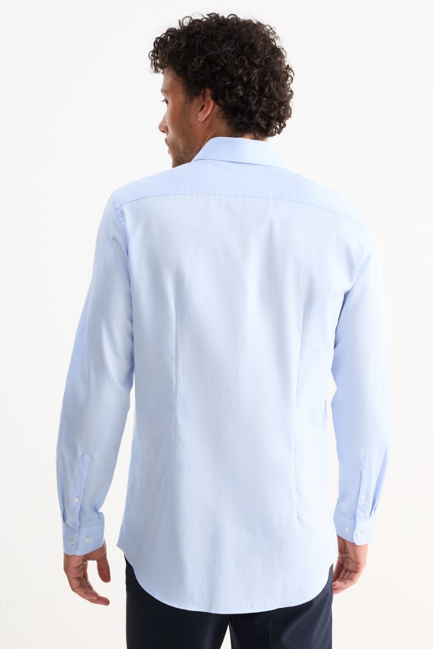 Bărbați - Cămașă office - slim fit - guler italian - ușor de călcat - albastru deschis