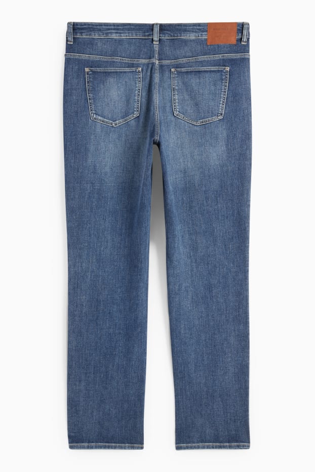 Femei - Straight jeans - talie medie - LYCRA® - denim-albastru