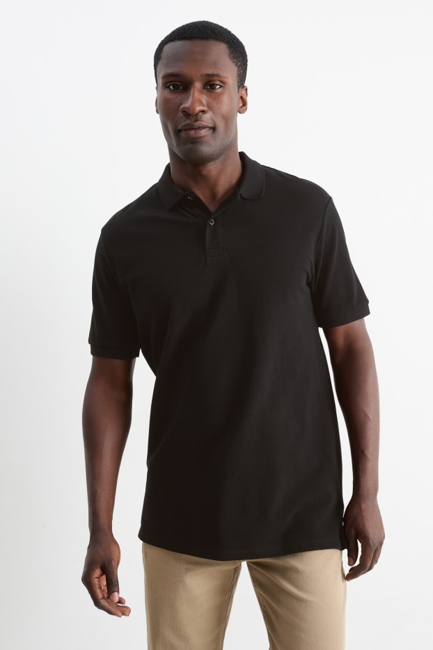 Bărbați - Tricou polo - regular fit - negru