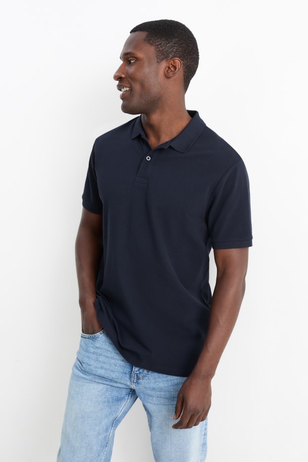 Bărbați - Tricou polo - regular fit - albastru închis