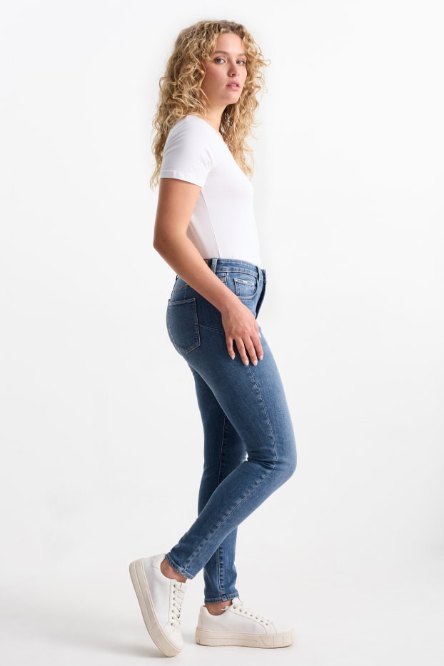 Femei - Skinny jeans - talie medie - jeans modelatori - Flex - LYCRA® - denim-albastru