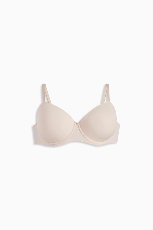Femei - Sutien cu armătură - DEMI - vătuit - LYCRA® - bej deschis
