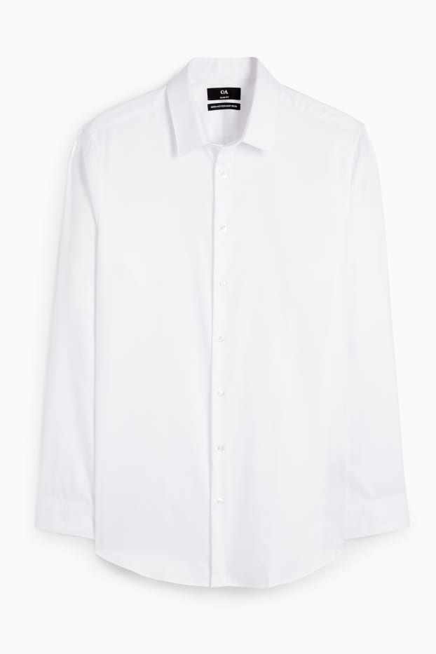 Bărbați - Cămașă office - slim fit - guler italian - ușor de călcat - alb
