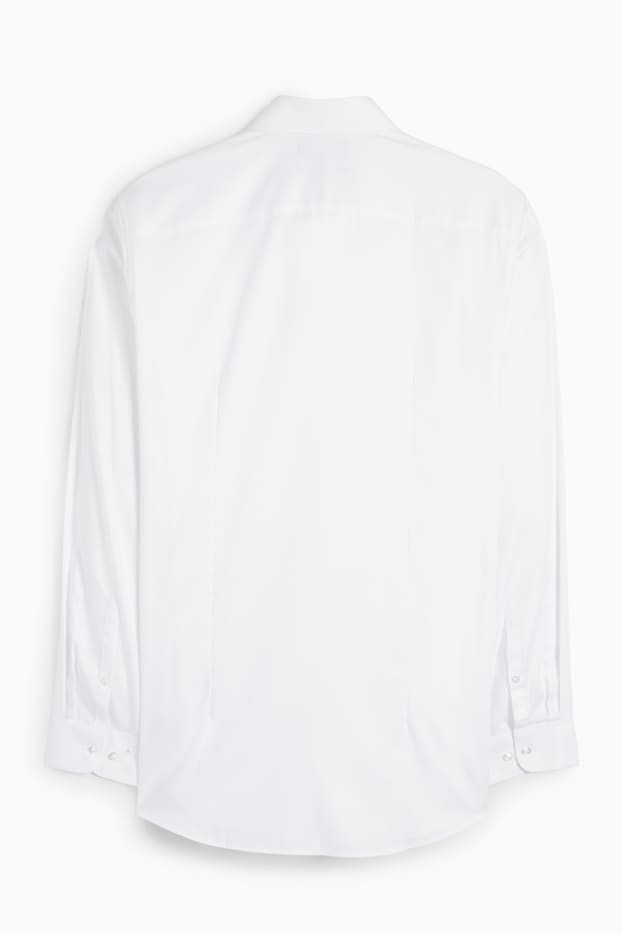 Bărbați - Cămașă office - slim fit - guler italian - ușor de călcat - alb