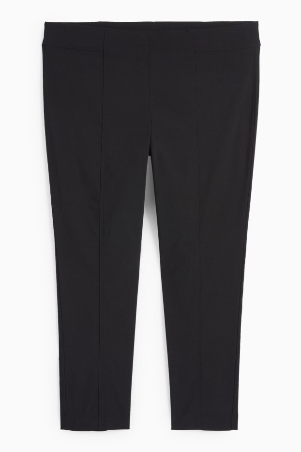 Femei - Pantaloni de stofă - talie înaltă - straight fit - LYCRA® - negru