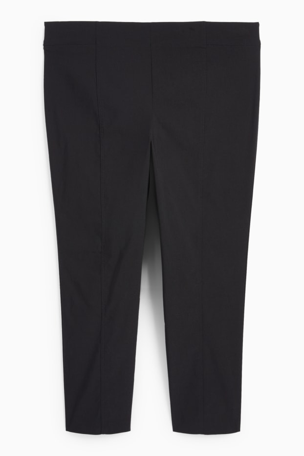 Femei - Pantaloni de stofă - talie înaltă - straight fit - LYCRA® - negru