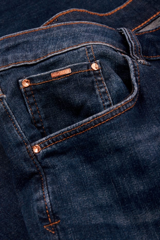 Femei - Bootcut jeans - talie medie - denim-albastru închis