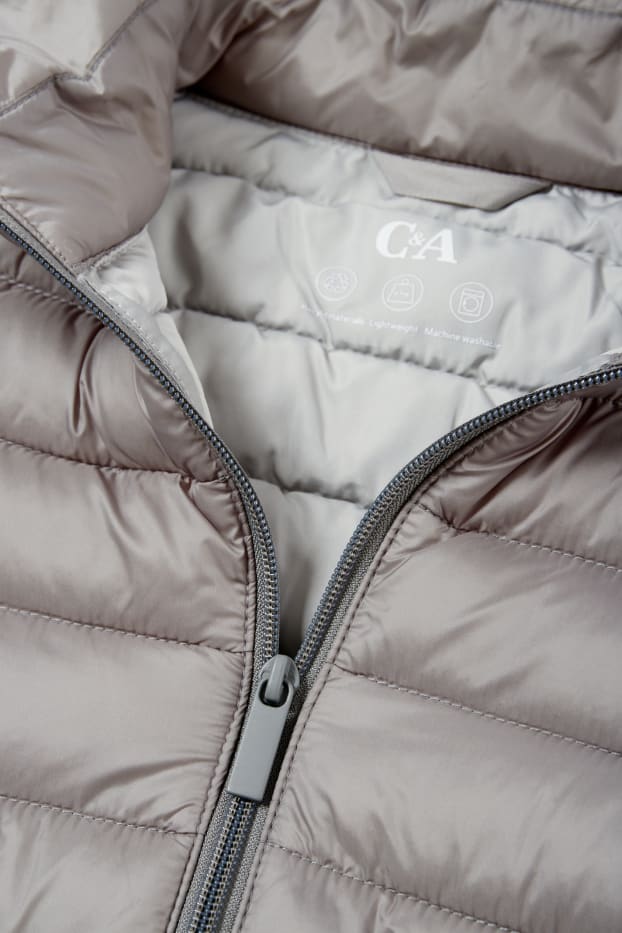 Dámské - Prošívaná bunda - šedá