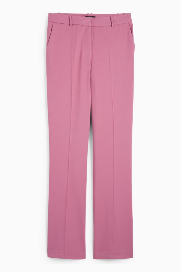 Femei - Pantaloni office - talie medie - straight fit - violet