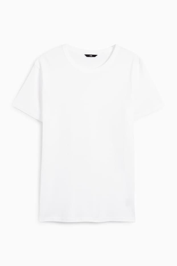 Bărbați - Tricou - slim fit - reiat fin - alb
