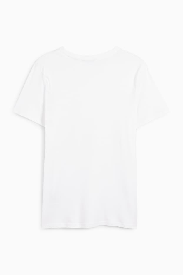 Bărbați - Tricou - slim fit - reiat fin - alb
