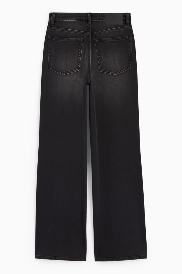 Dámské - Wide leg jeans - high waist - džíny - tmavošedé