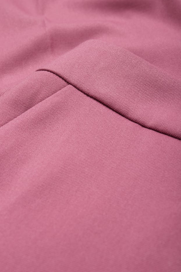 Femei - Pantaloni de stofă - talie medie - straight fit - roz închis
