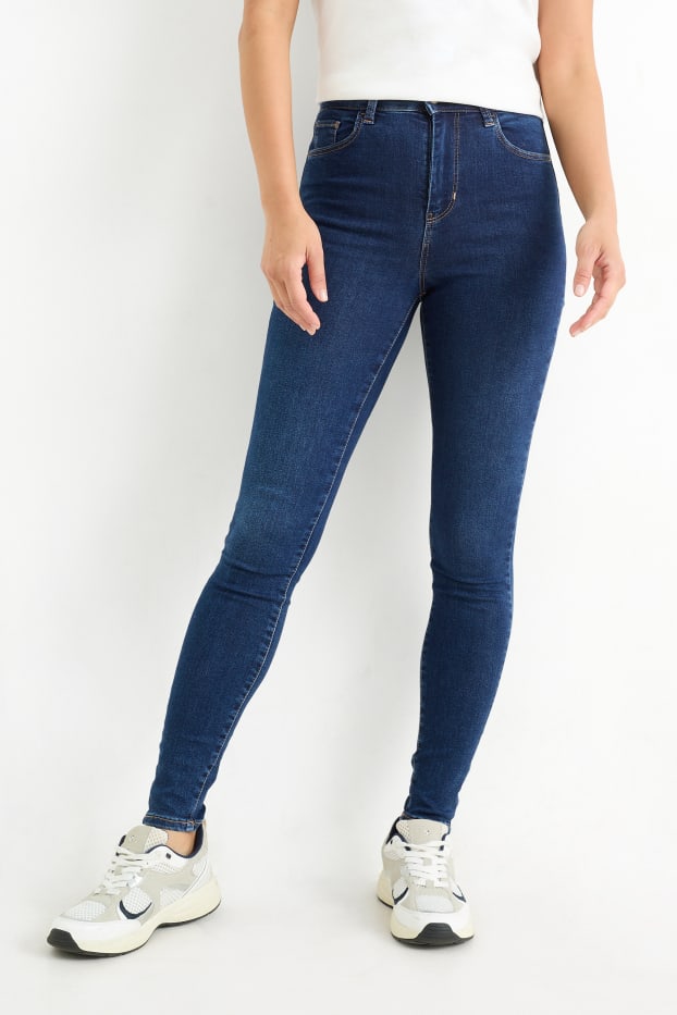 Femei - Jegging jeans - talie înaltă - denim-albastru închis