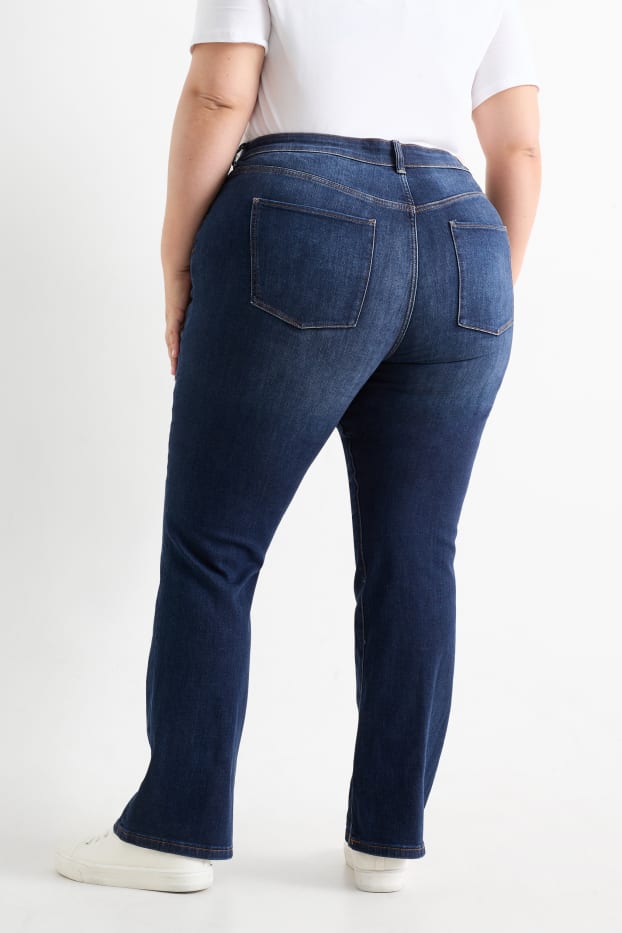 Femei - Bootcut jeans - talie medie - denim-albastru închis