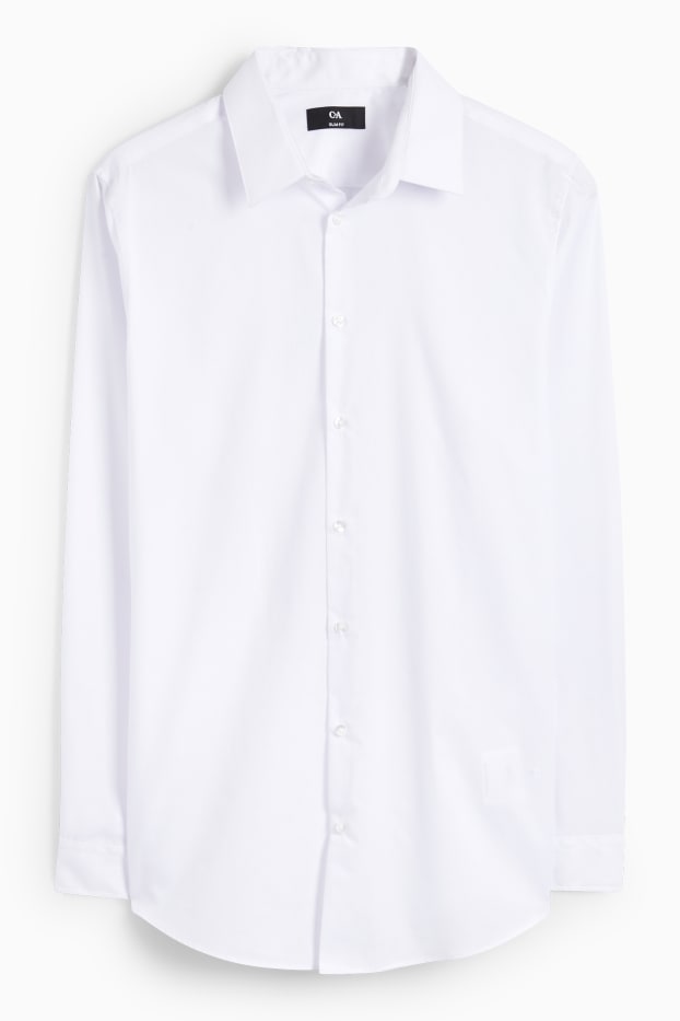Bărbați - Cămașă office - slim fit - guler Kent - alb
