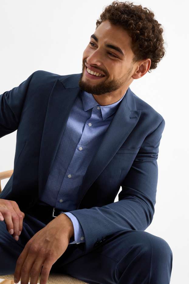 Bărbați - Sacou modular - slim fit - Flex - 4 Way Stretch - albastru închis