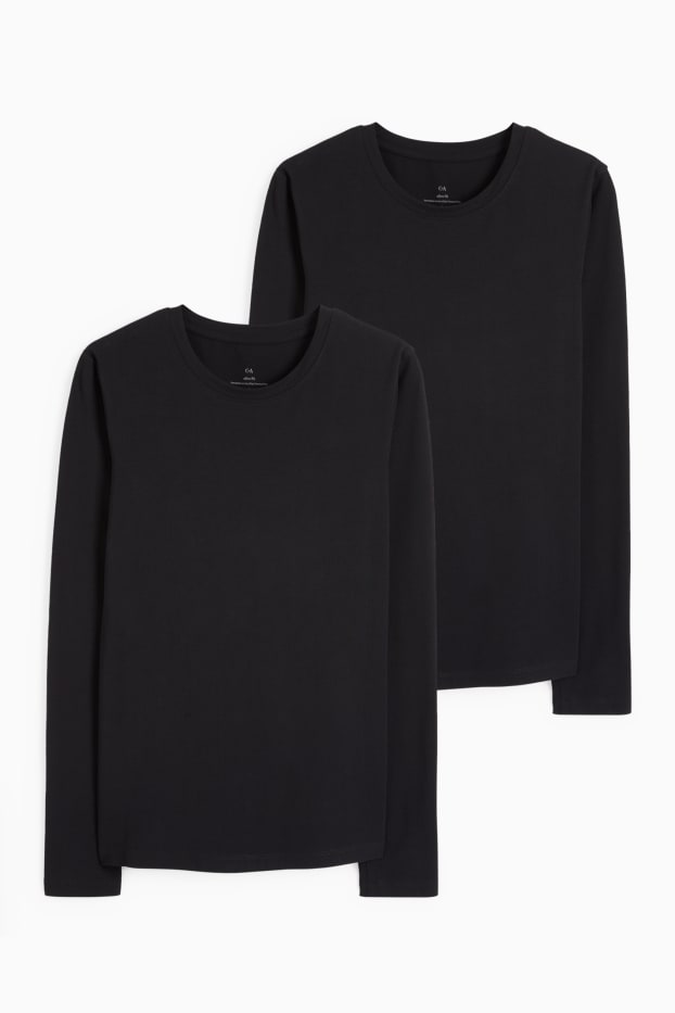 Femei - Multipack 2 buc. - tricou cu mânecă lungă  - negru