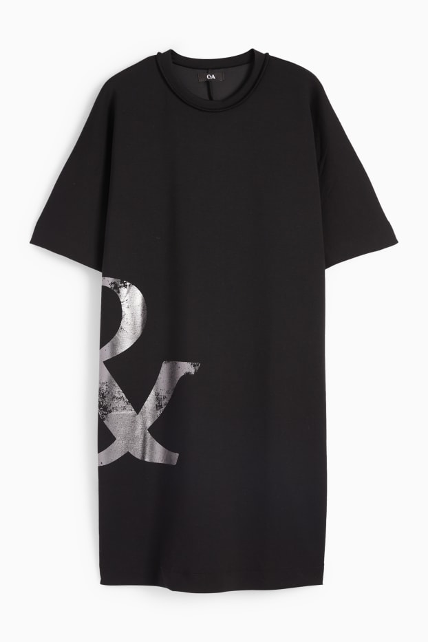 Femei - Rochie-tricou - negru