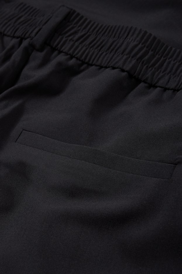 Femei - Pantaloni de stofă - talie înaltă - wide leg - negru