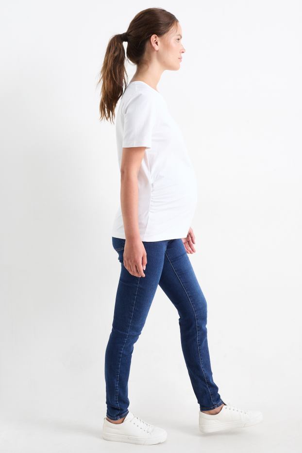 Femei - Jeans gravide - jegging jeans - denim-albastru închis