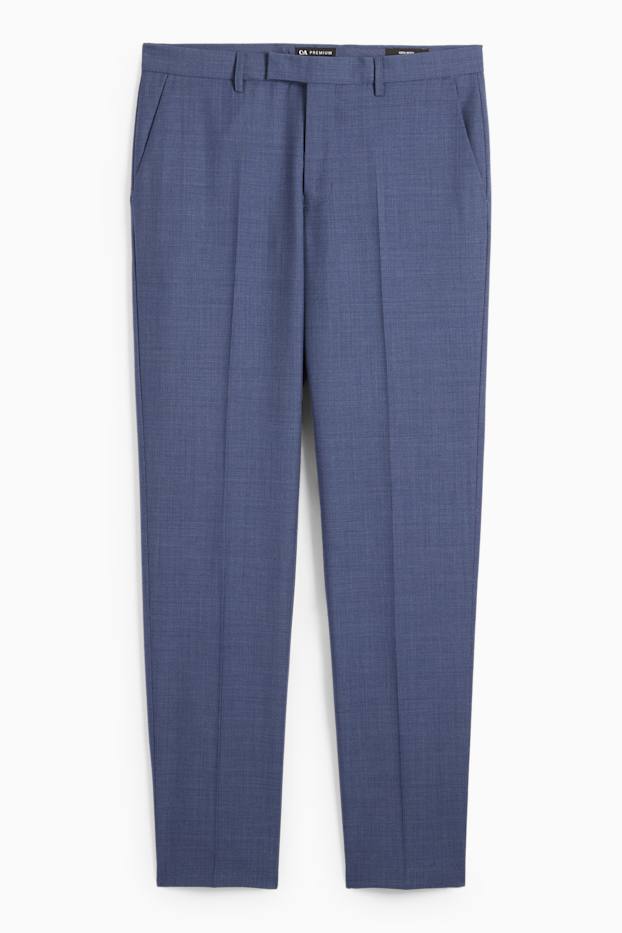 Bărbați - Pantaloni modulari din lână - regular fit - cu model - albastru închis