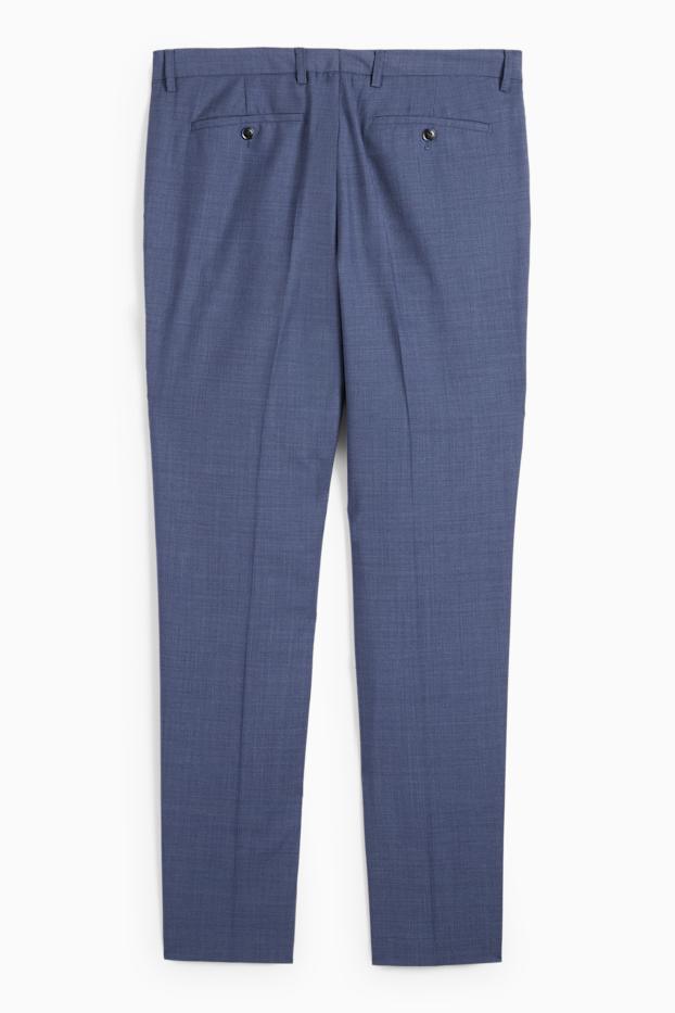 Bărbați - Pantaloni modulari din lână - regular fit - cu model - albastru închis