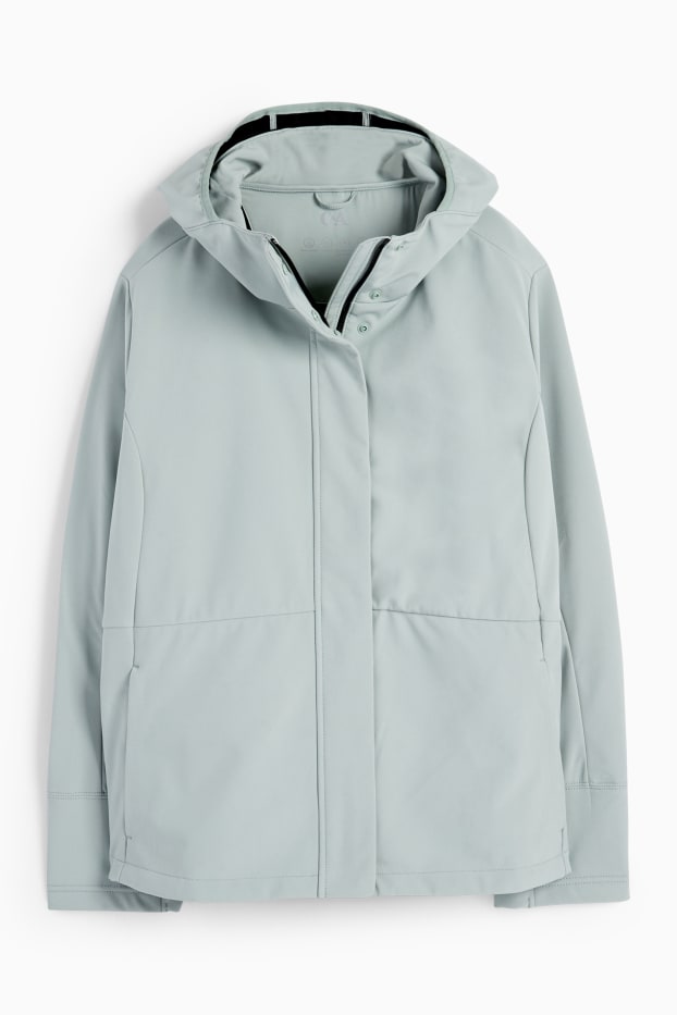 Femei - Geacă softshell cu glugă - rezistentă la apă - 4 Way Stretch - verde mentă