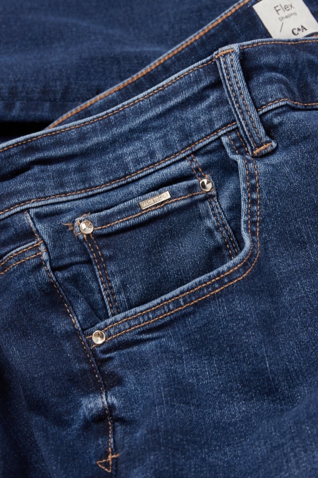 Femei - Slim jeans - talie medie - jeans modelatori - Flex - LYCRA® - denim-albastru închis