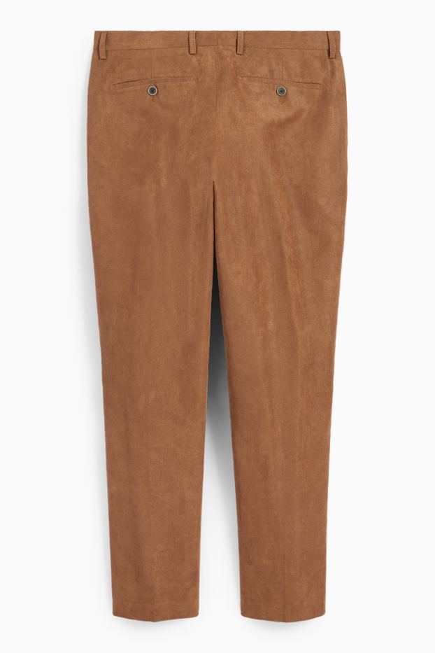 Bărbați - Pantaloni modulari - slim fit - structurați - maro