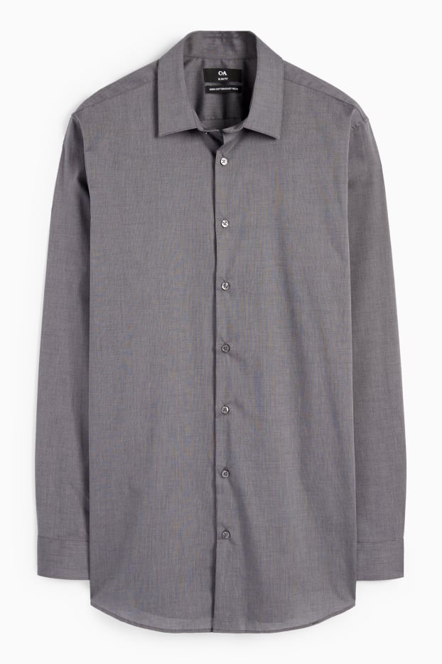 Home - Camisa - slim fit - Kent - fàcil de planxar - gris fosc