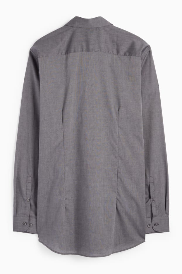 Home - Camisa - slim fit - Kent - fàcil de planxar - gris fosc