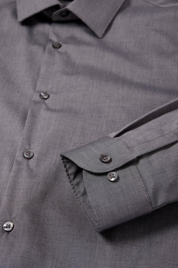 Home - Camisa - slim fit - Kent - fàcil de planxar - gris fosc