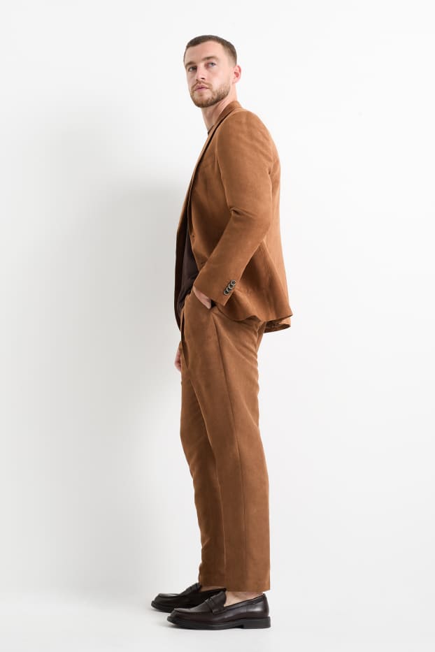 Bărbați - Pantaloni modulari - slim fit - structurați - maro