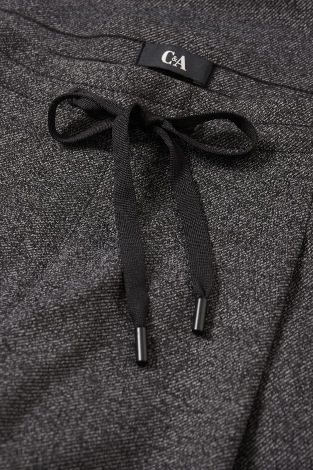 Femei - Pantaloni de stofă - talie medie - tapered fit - gri închis
