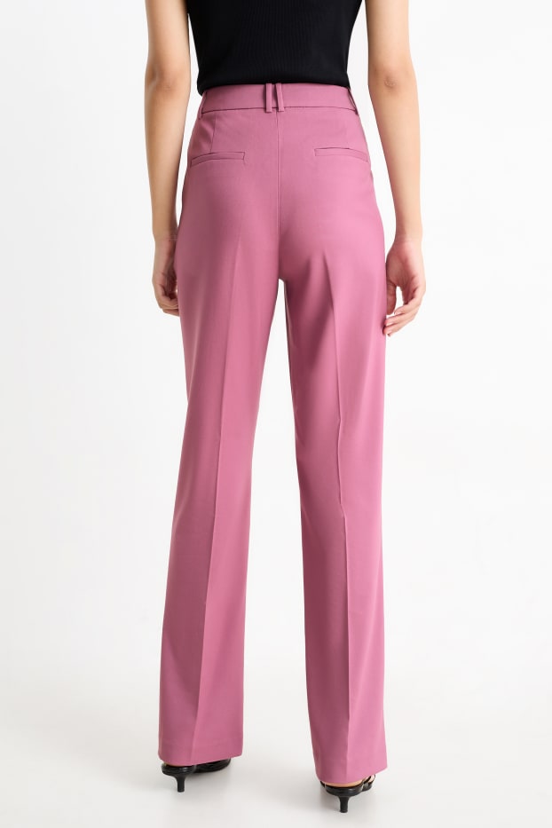 Femei - Pantaloni office - talie medie - straight fit - violet