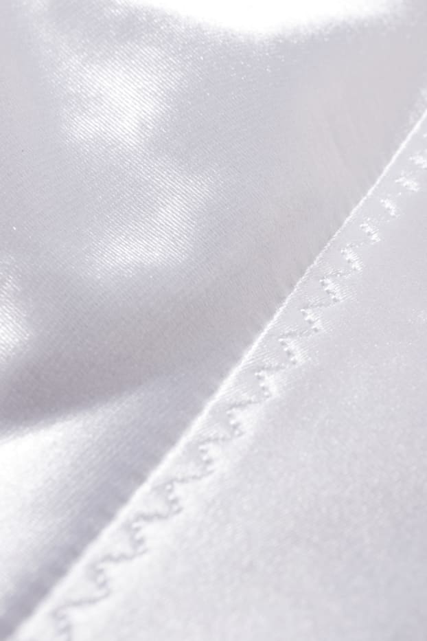 Femei - Sutien minimizer fără armătură - aspect lucios - alb