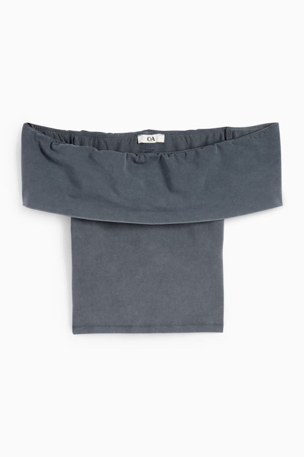 Damen - Crop T-Shirt - dunkelgrau