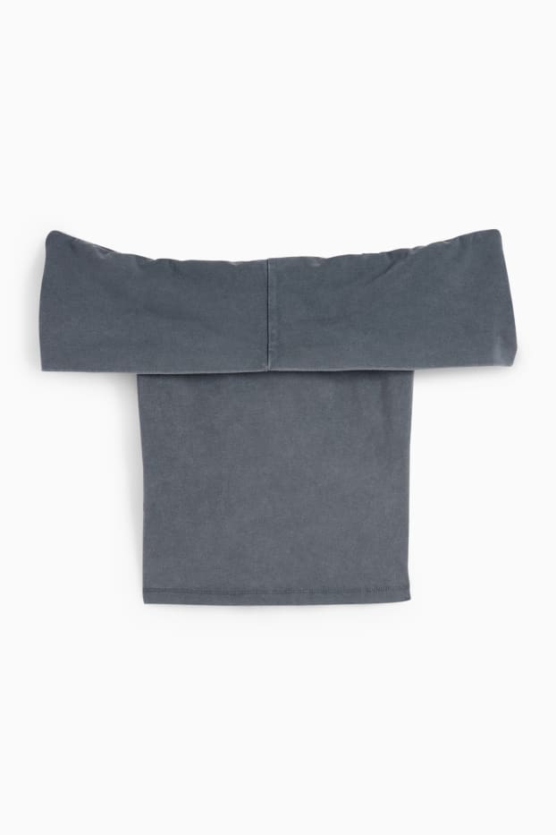 Damen - Crop T-Shirt - dunkelgrau