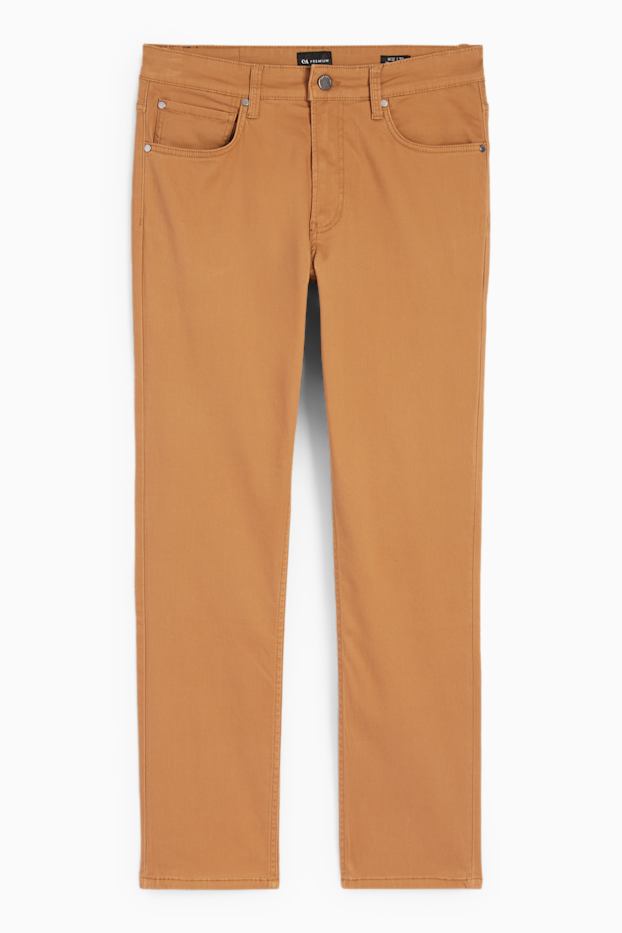 Bărbați - Pantaloni - slim fit - maro