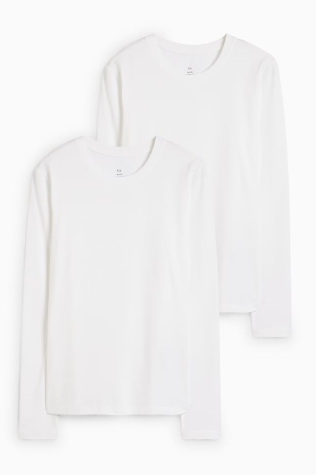 Femei - Multipack 2 buc. - tricou cu mânecă lungă  - alb