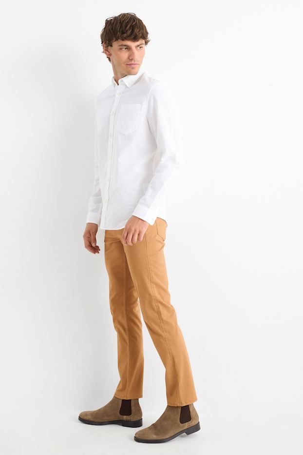 Bărbați - Pantaloni - slim fit - maro