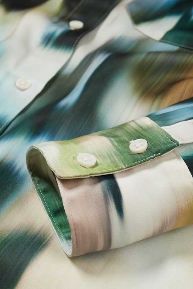 Dámské - Saténová halenka - se vzorem - barevná