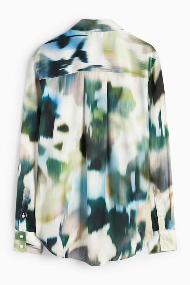 Dámské - Saténová halenka - se vzorem - barevná